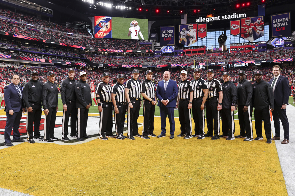 Members of the Super Bowl LVIII officiating crew. (AP/Ben Liebenberg)&#xA;&#xA0;